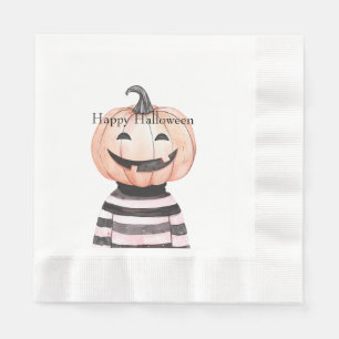 Halloween Pumpkin Head in T Shirt Napkins