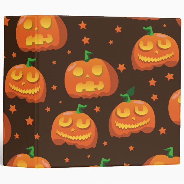 Halloween Pumpkin head pattern. 3 Ring Binder (Front/Spine)