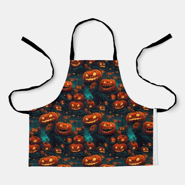 Halloween Pumpkin Head Pattern Apron (Front)