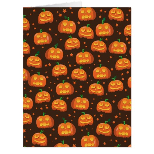 Halloween Pumpkin head pattern. Cards (Front)