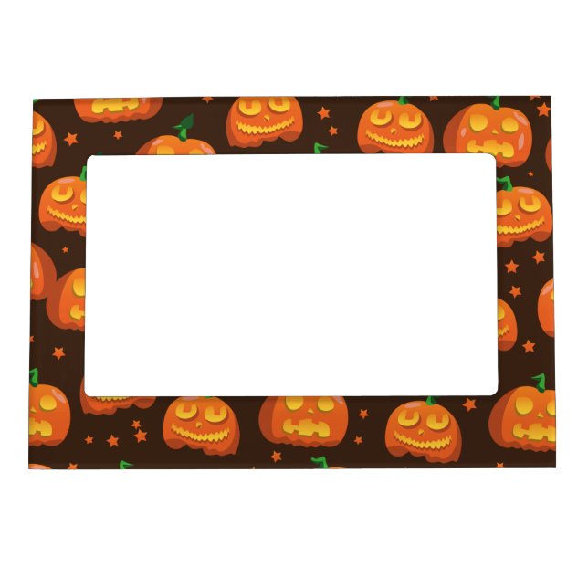 Halloween Pumpkin head pattern. Magnetic Frame (Front)