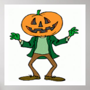 HALLOWEEN PUMPKIN HEAD POSTER