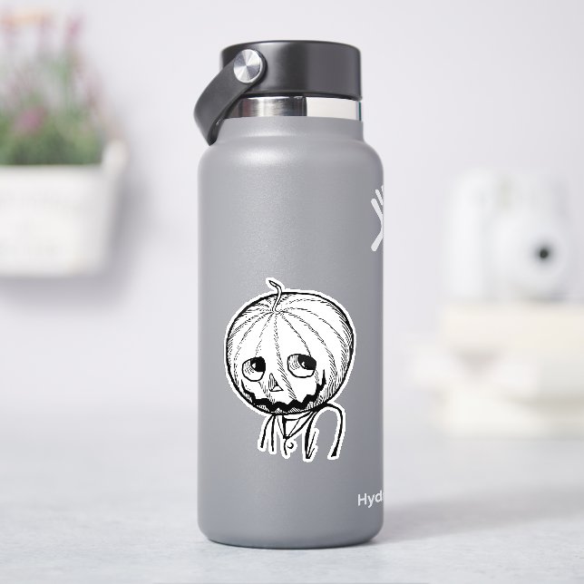 Halloween pumpkin head sticker (HydroFlask)