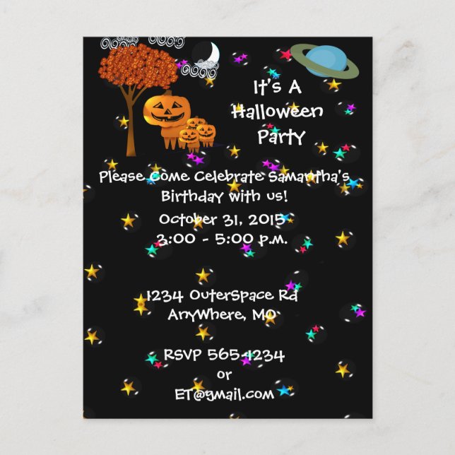 HALLOWEEN PUMPKIN HEADS Invitation Postcard (Front)