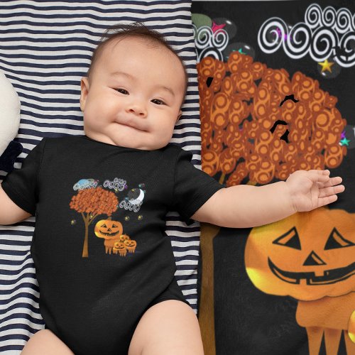 Halloween Pumpkin Heads _T_shirt Baby Bodysuit