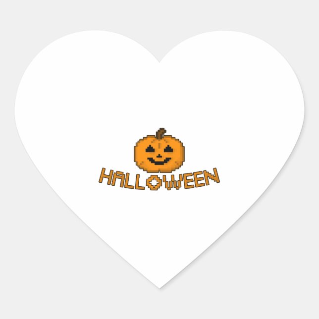 Halloween pumpkin          heart sticker (Front)