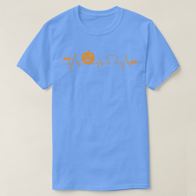 Halloween Pumpkin Heartbeat Funny Halloween Heartb T-Shirt (Design Front)