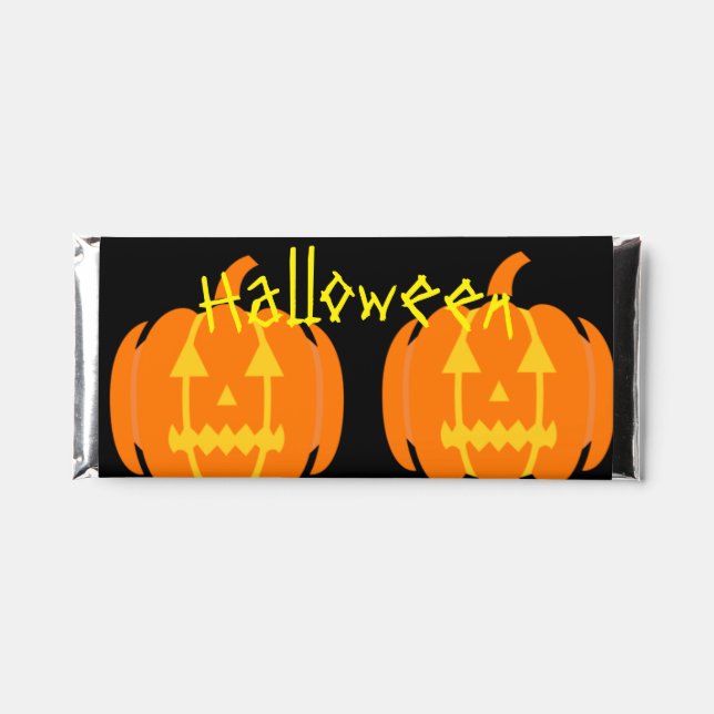 Halloween Pumpkin  Hershey Bar Favors (Front)