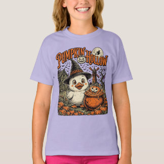 HALLOWEEN Pumpkin Hollow Vintage Witch Duck 🎃 🦆 T-Shirt