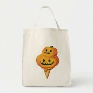 Halloween pumpkin ice cream bag