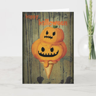 Halloween Pumpkin Ice Cream Cone Card
