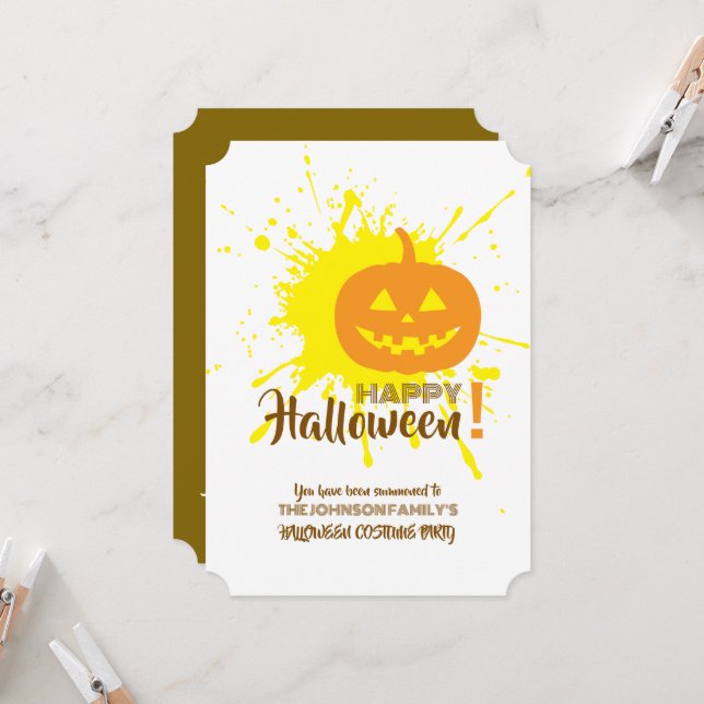 Halloween Pumpkin Invitation (Front/Back In Situ)