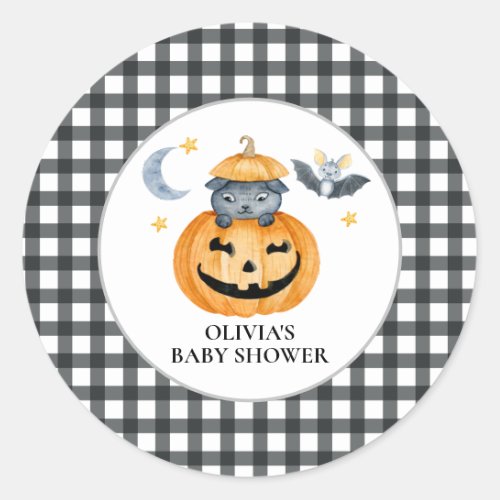 Halloween Pumpkin Jack_O_Lantern Baby Shower Classic Round Sticker