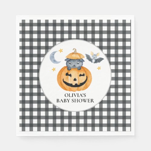 Halloween Pumpkin Jack_O_Lantern Baby Shower Napkins