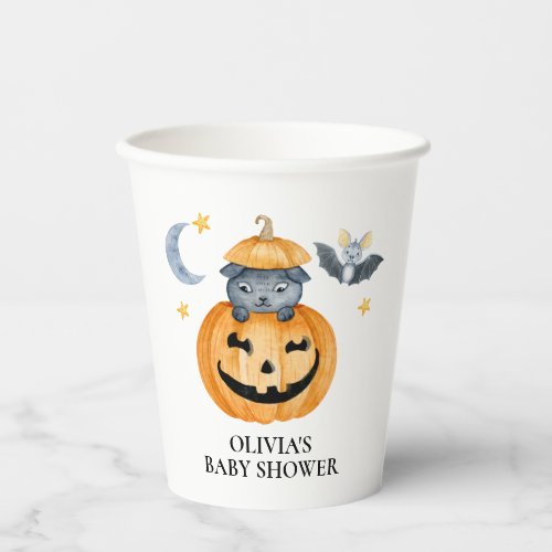 Halloween Pumpkin Jack_O_Lantern Baby Shower Paper Cups