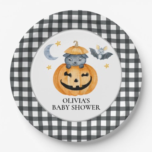 Halloween Pumpkin Jack_O_Lantern Baby Shower Paper Plates