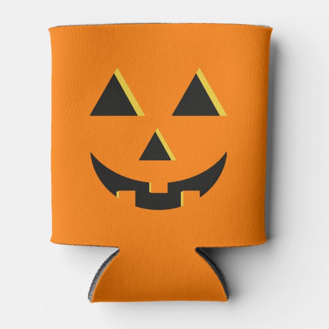 Halloween Pumpkin Jack-O-Lantern Can Cooler (Front)