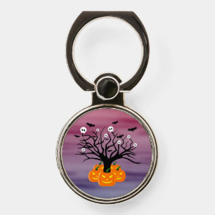 Halloween Pumpkin Jack o’ Lantern Dead Tree Phone Ring Stand