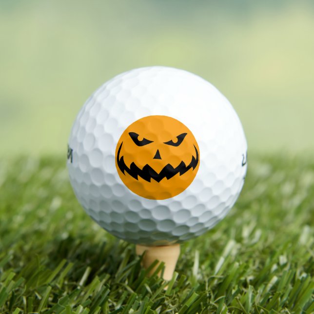 Halloween Pumpkin Jack-o-Lantern  Golf Balls (Insitu Tee)