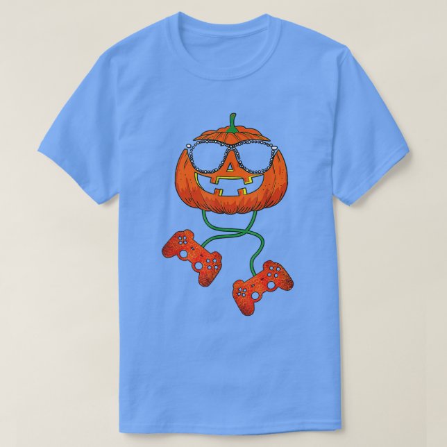 Halloween Pumpkin Jack O Lantern Halloween Gamer B T-Shirt (Design Front)