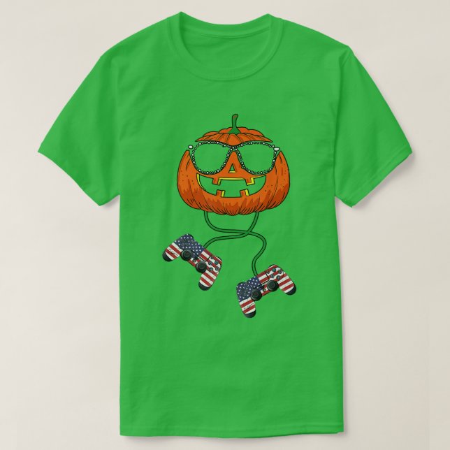 Halloween Pumpkin Jack O Lantern Halloween Gamer U T-Shirt (Design Front)