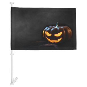 Halloween Pumpkin Jack-O-Lantern Spooky Car Flag