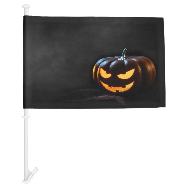 Halloween Pumpkin Jack-O-Lantern Spooky Car Flag (Front)