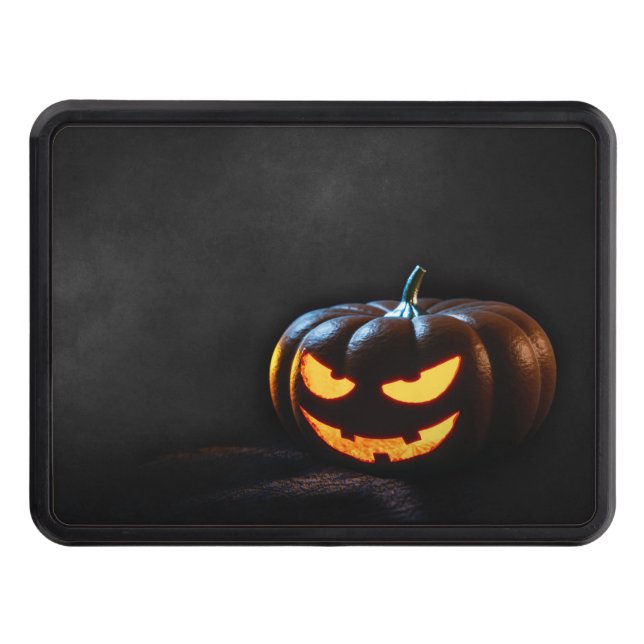 Halloween Pumpkin Jack-O-Lantern Spooky Hitch Cover (Front)