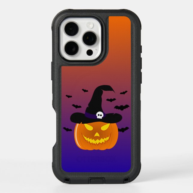Halloween Pumpkin Jack o’ Lantern Witch Hat Otterbox iPhone Case (Back)