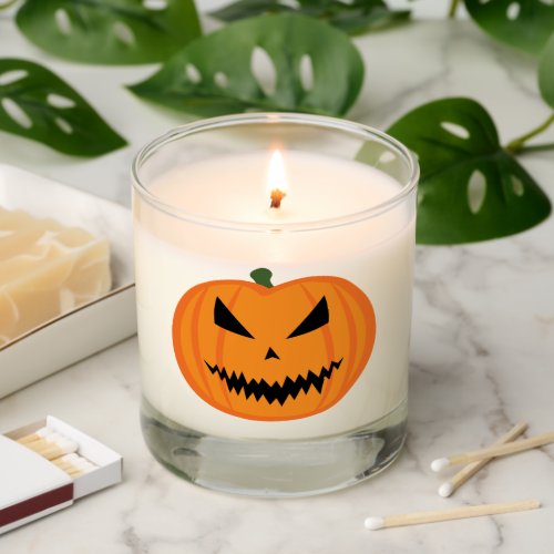 Halloween pumpkin Jack Olantern evil face Scented Candle