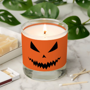 Halloween pumpkin Jack O'lantern face black orange Scented Candle
