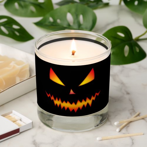 Halloween pumpkin Jack Olantern face orange black Scented Candle