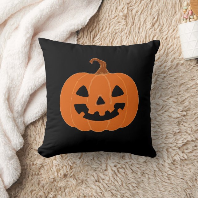 Halloween Pumpkin Jackolantern Stickers Throw Pillow (Blanket)