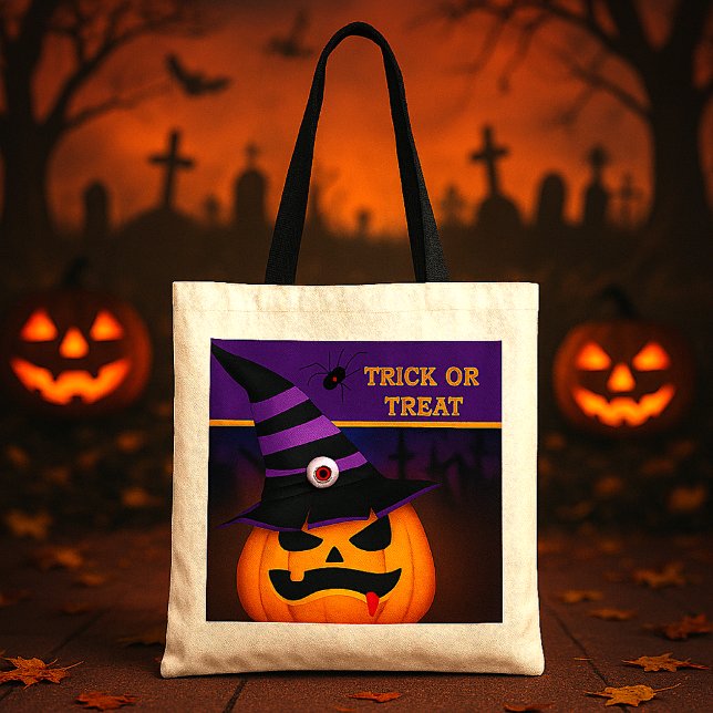 Halloween Pumpkin Kids Trick or Treat Tote Bag (Creator Uploaded)