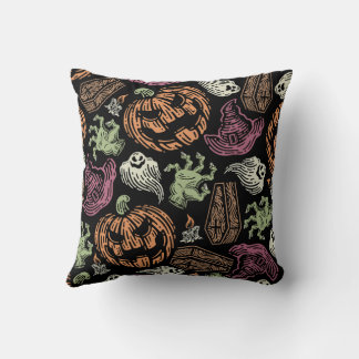 halloween pumpkin king throw pillow