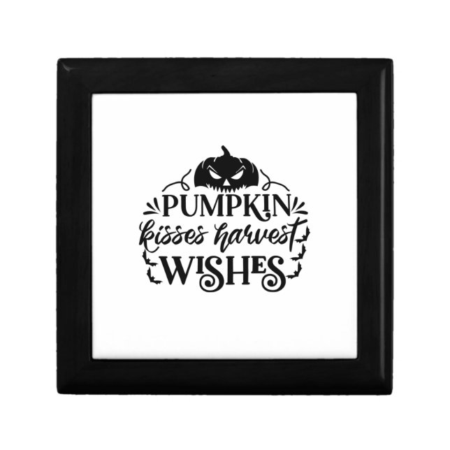 Halloween Pumpkin Kisses Harvest Wishes Birthday Gift Box (Front)