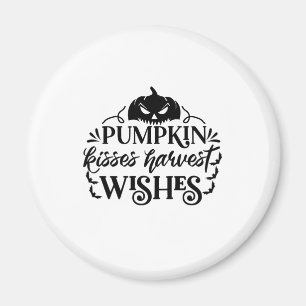 Halloween Pumpkin Kisses Harvest Wishes Birthday Magnet