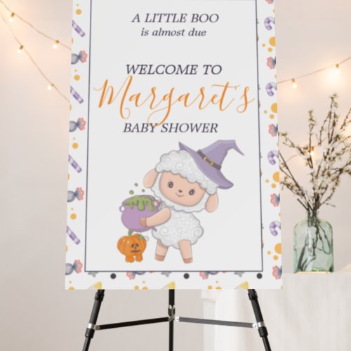 Halloween Pumpkin Lamb Little Boo Baby Shower Foam Board