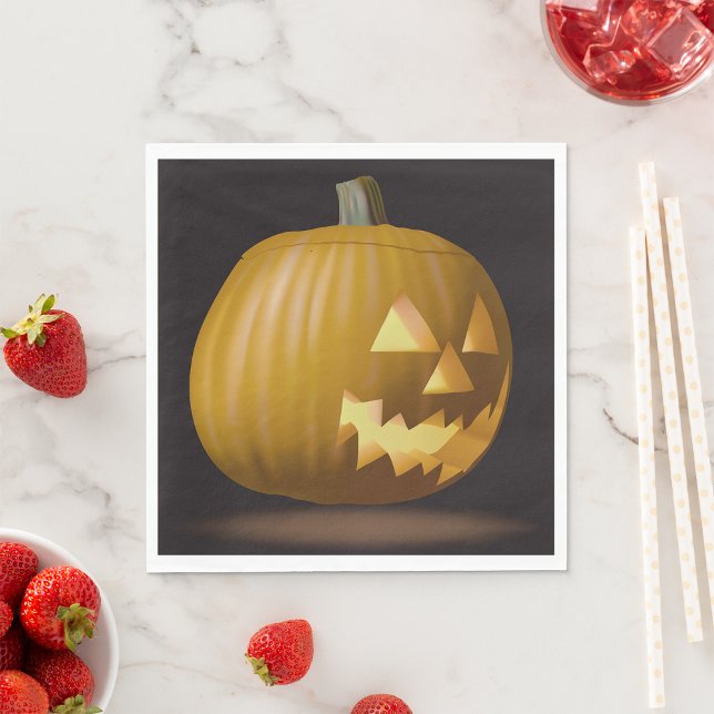 Halloween Pumpkin Lantern Paper Napkins (Creator Uploaded)