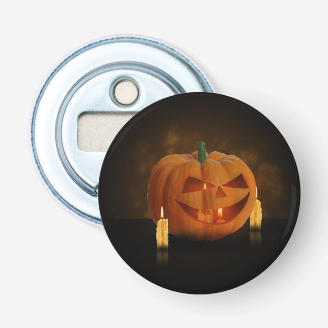 Halloween Pumpkin Lantern with Candles Bottle Opener (Front)