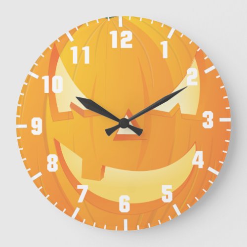 halloween pumpkin large clock