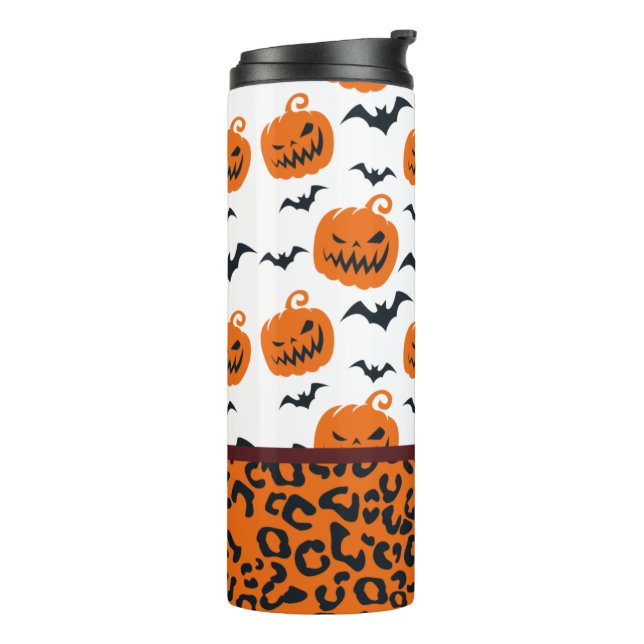 Halloween Pumpkin Leopard Tumbler (Rotated Left)