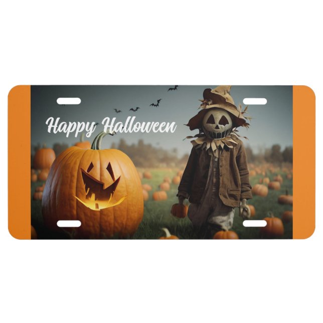 Halloween Pumpkin License Plate (Front)