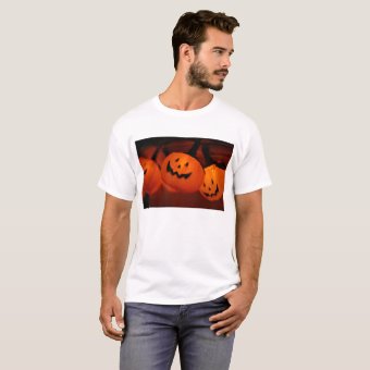 Halloween Pumpkin Lighting Adult Tee Shirt White | Zazzle