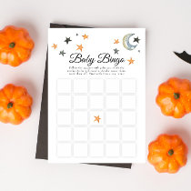 Halloween Pumpkin Little Boo Baby Shower Bingo Invitation