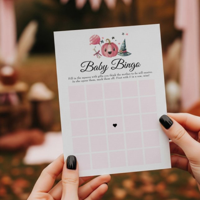Halloween Pumpkin Little Boo Baby Shower Bingo Invitation (Creator Uploaded)
