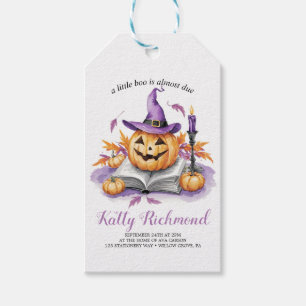 Halloween Pumpkin Little Boo baby shower Gift Tags