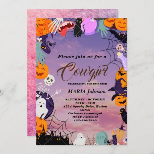 Halloween Pumpkin Little Boo Baby Shower Invitatio Invitation