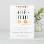 Halloween Pumpkin Little Boo Baby Shower Invite (Standing Front)