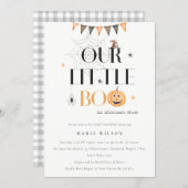 Halloween Pumpkin Little Boo Baby Shower Invite (Front/Back)